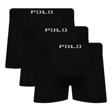 Kit 3 Cuecas Polo Boxer Microfibra Preto-polo Star