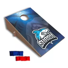 Jogo Acerte O Alvo Cornhole Saco No Buraco 60x40cm Madeira 