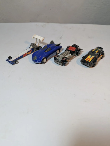 Vintage Lote De 4 Carritos Hot Wheels Varias Epocas Naranja Claro