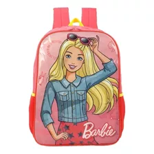 Mochila De Costa Escolar Infantil Fashion Barbie Luxcel Cor Vermelho