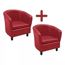  2 Sillones Sofa Butaca Poltrona Living 1 Cuerpo Eco Cuero 