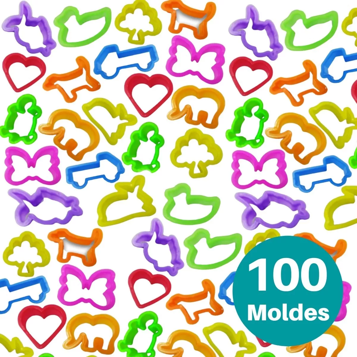 100 Forminhas De Massinha De Modelar Atacado Molde Cortador