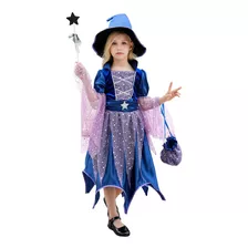 Vestido Bruja Para Niñas Cosplay Disfraces Baile Halloween