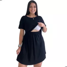 Vestido Amamentação Premium Moda Casual Gestante Manga Curta