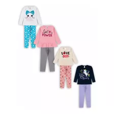 4 Conjunto Feminino Infantil Juvenil Roupas Revenda 1 A 14