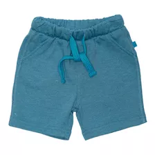 Bermuda Bebe Algodón Verano Niño Azul