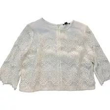 Blusa Top De Encaje Forever 21 Color Crema Talla L