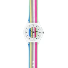 Reloj De Mujer Extra Liviano Status Rayado S23g