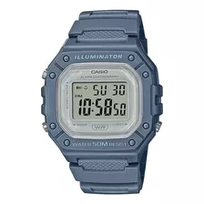 Relógio De Pulso Casio W-218hc Com Corpo Azul-celeste, Digital, Para Feminino, Com Correia De Resina Cor Azul-celeste, Bisel Cor Azul-celeste E Fivela Simples