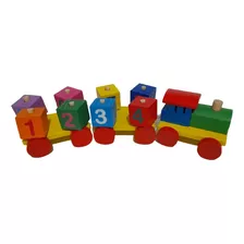 Brinquedo Educativo Madeira Montessori Trem Letras E Números
