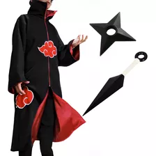 Kit Capa Akatsuki + Kunai Shuriken - Naruto Itachi