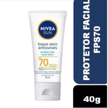 Protetor Facial Nivea Sun Toque Seco Antissinais Fps 70 40g