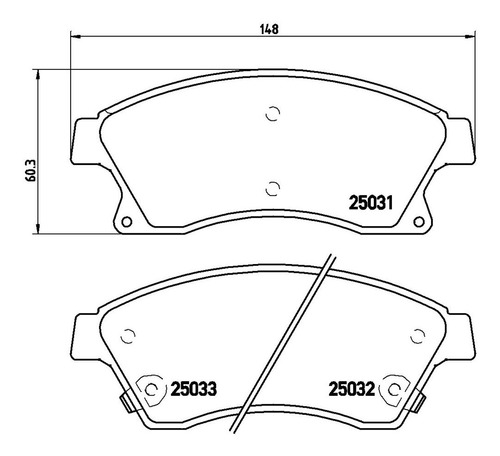 Balata Brembo Delan Chevrolet Aveo Hatckback 2011 A P59076 Foto 2