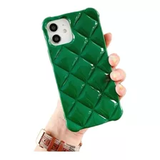 Estuche Acrílico Geométrico iPhone 12/12 Pro Color Verde 