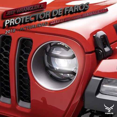 Protectores Cubre Faros Principales Jeep Jl 2018-2023 Metal Foto 3