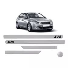 Jogo De Friso Lateral Peugeot 308 Cinza Aluminium 2013/2014