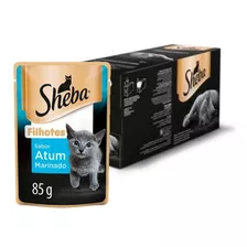 Caixa 20un Ração Úmida Sheba Sachê Gatos Filhotes Atum 85g