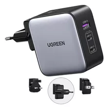 Cargador Rápido Ugreen Turbo Max. 65 W, 3 En 1, Usb A/c, Negro