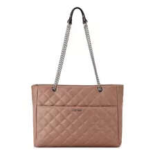 Bolsa Carryall Nine West Con Botón Imantado Para Mujer Acabado De Los Herrajes Niquel Color Café Claro Color De La Correa De Hombro Marrón Claro Diseño De La Tela Liso