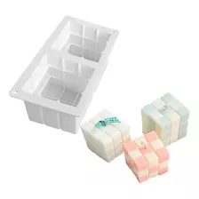Molde De Silicona Forma Cubo De Rubik 3d Velas Aromaterapia