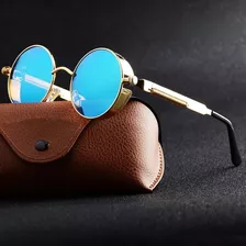 Gafas De Sol Redondas De Metal Steampunk Para Hombre Y Mujer