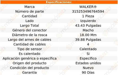 Sensor O2 Ox Izq Lexus Gs350 6 Cil 3.5l 16/20 Walker Foto 6