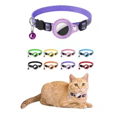 Coleira Gato Cachorro Com Guizo Case Capa Para Airtag Fixa Cor Roxo