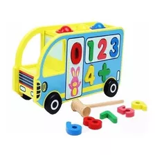 Ómnibus Madera Bus Piano Juguete - Niño Bebe - Vamosajugar