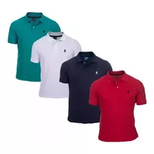 Kit 04 Camisas Revenda Gola Polo Masculina Atacado