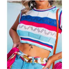 Cropped Tricot Modal, Blusa Feminina, Blusinha Regata