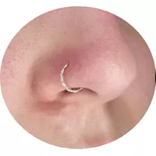 Piercing Argola Trançada De Cartilagem Fina Prata925