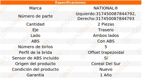 2- Mazas Traseras Con Abs Lexus Es330 2004/2006 National Foto 2