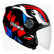 Capacete Aberto Ebf Spark Jet Dragon Preto Fosco Vermelho Cor Preto Fosco/vermelho Tamanho Do Capacete 60