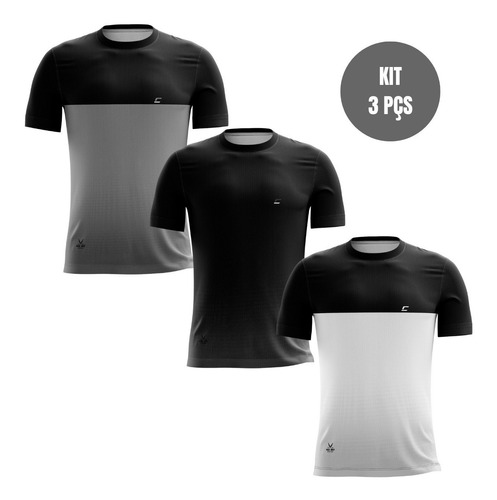 Kit Com 3 Camisetas Blusa Masculina Dry Fit Básica Sports
