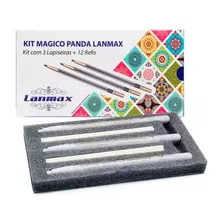 Giz Lapiseira Panda Magica Marca Tecido 3 Lapiseira 12 Refis