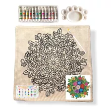 Kit Funda De Cojín Para Pintar Flores B