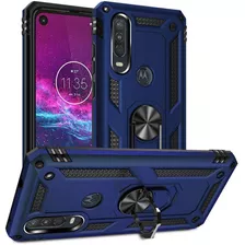 Funda Moto G8 Plus Anillo Magnetico + Mica Cristal 21d