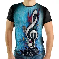 Camiseta Notas Musica Violão Guitarra Instrumento Mod 0002