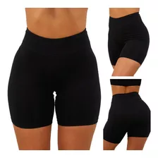 Shorts Academia Cos Alto Meia Coxa Shortinho Curto Fitness