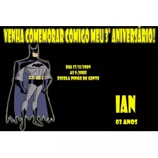 Arte Digital Convite Virtual Batman