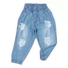 Calça Juvenil Feminina Jeans Jogger Infantil Menina 2 Ao 14