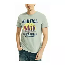 Nautica Playera Estampada De Manga Corta Para Hombre, Jade