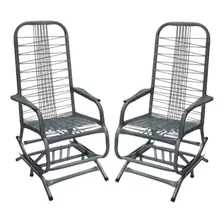 2 Cadeiras Balanço C/ Molas Varanda Jardim - Fortmix