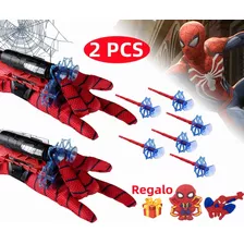 2 Pcs Guantes Spiderman Para Niños Juguetes Lanzador+ Regalo
