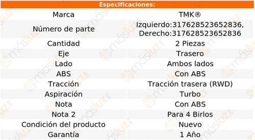 2- Mazas Traseras 650i Gran Coupe 8 Cil 4.4l 2013/2018 Tmk Foto 2