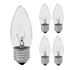 5 Lâmpada Vela Clara Incandescente 40w Dimer E27 Taschibra