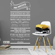 Adesivo Decorativo De Parede Quarto Sala Oração Pai Nosso Cor Preto