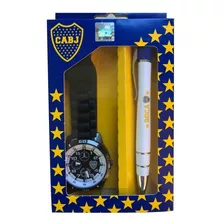 Reloj Supertop Boca Juniors Y Boligrafo En Caja