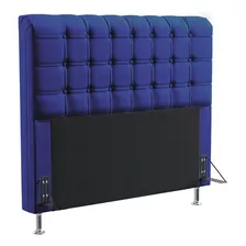 Cabeceira Para Cama De Casal Rana 140 Tecido Corino Cor Azul