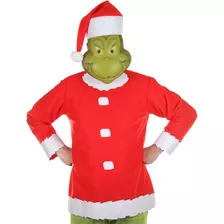 Dra. Seuss Grinch Santa Disfraz Adulto Rojo